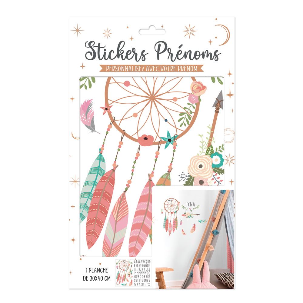 Stickers prenoms plumes
