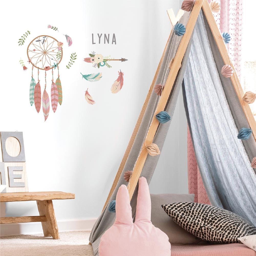 Stickers prenoms plumes