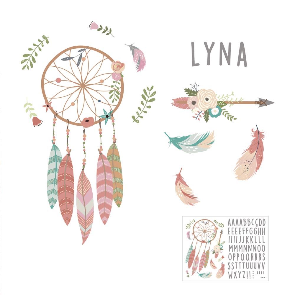 Stickers prenoms plumes