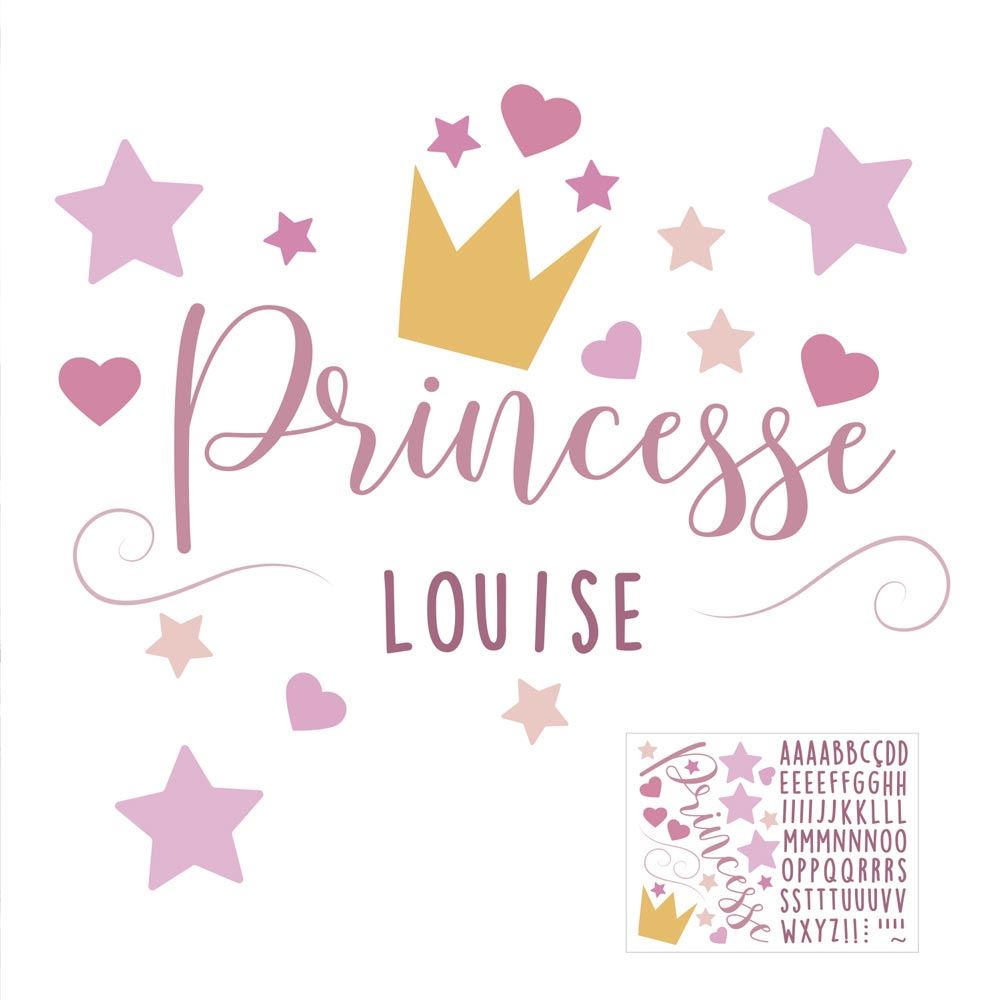 Stickers prenoms princesse