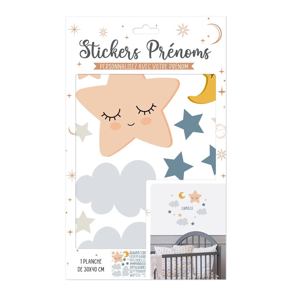 Stickers prenoms etoile/ lune