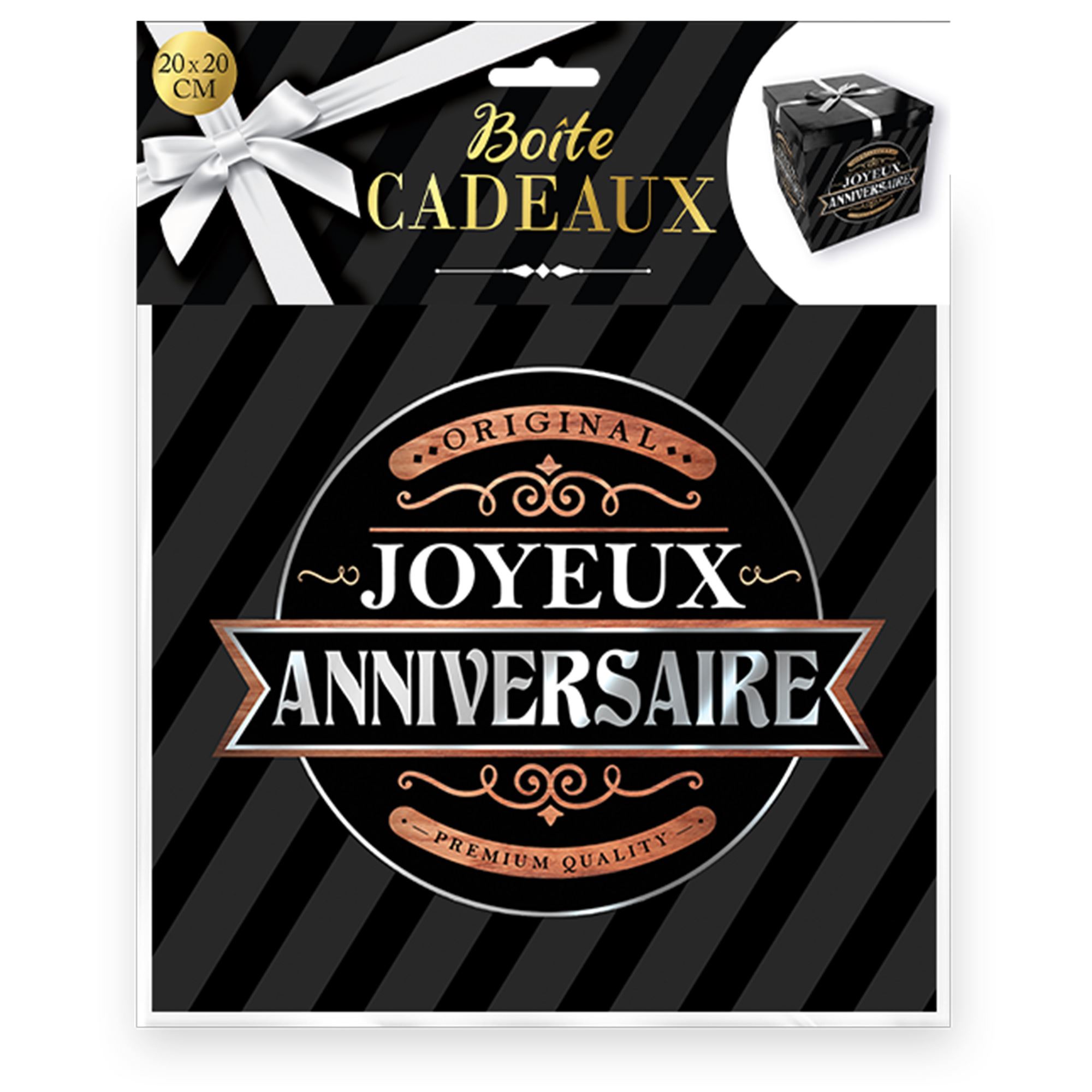 Boite cadeau mm joyeux anniv noire/
