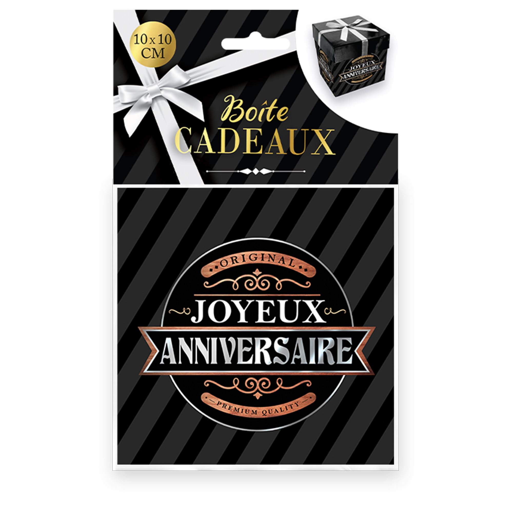 Boite cadeau pm joyeux anniv noire