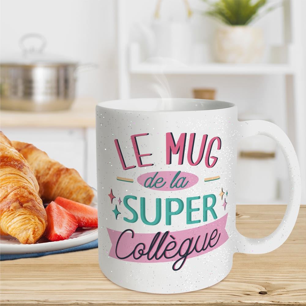 Mug a paillettes de la super collegue