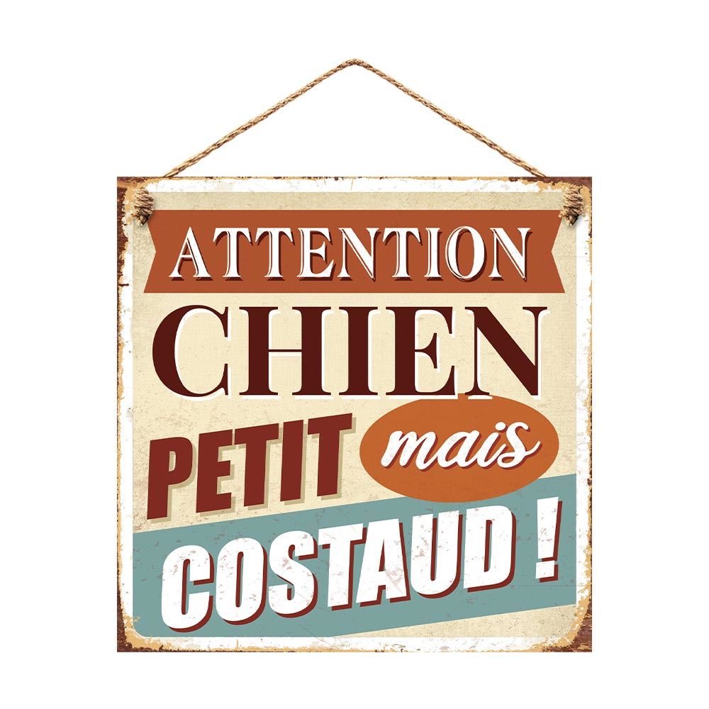 Plaque metal "attention chien..."