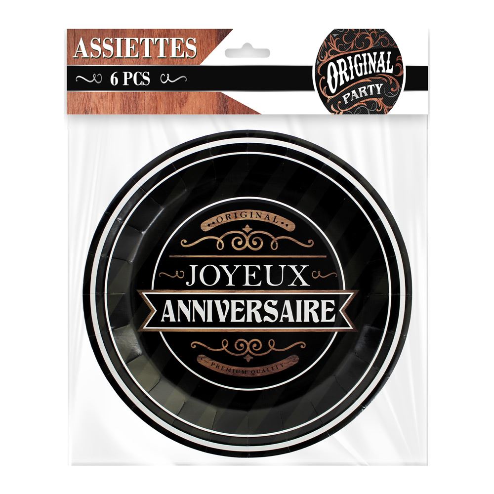 Pack 6 assiettes anniv original party/