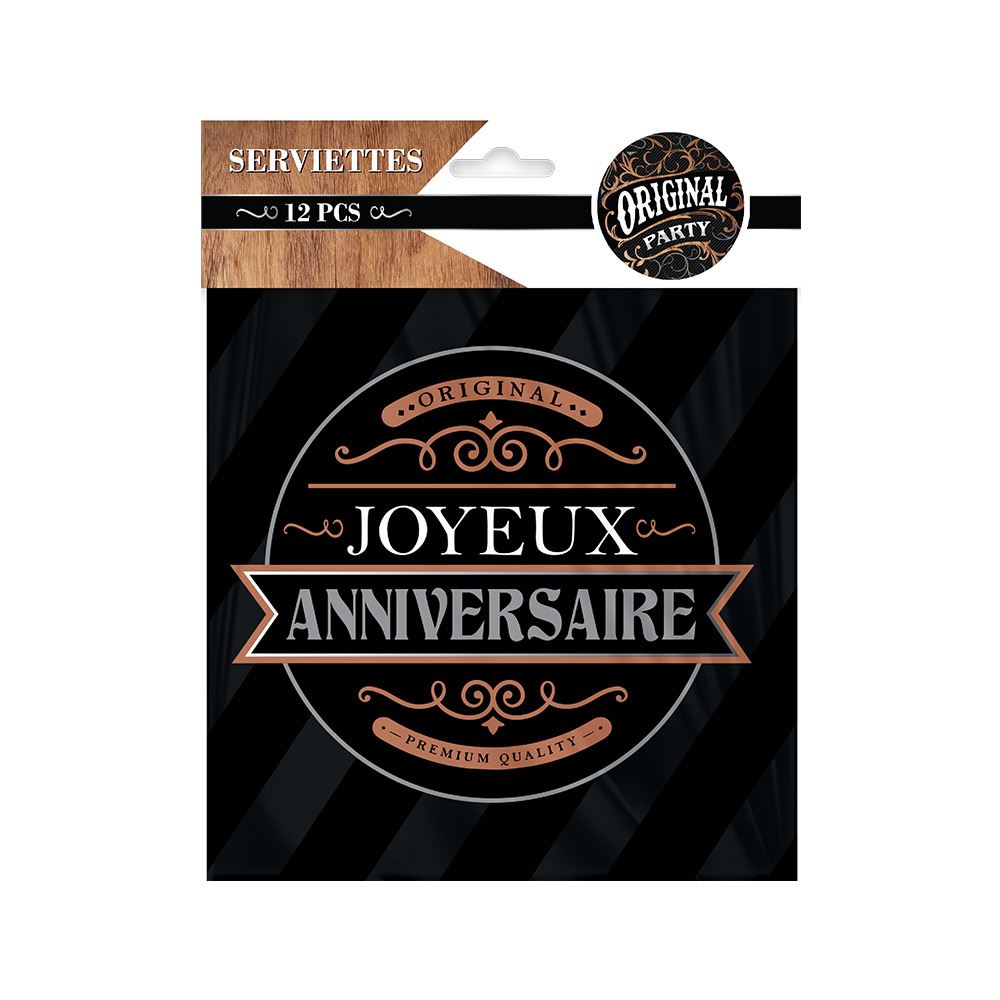 Pack 12serviettes anniv original party/