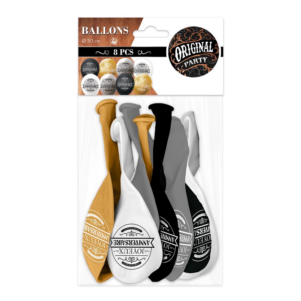 Sachet 8 ballons anniv original party