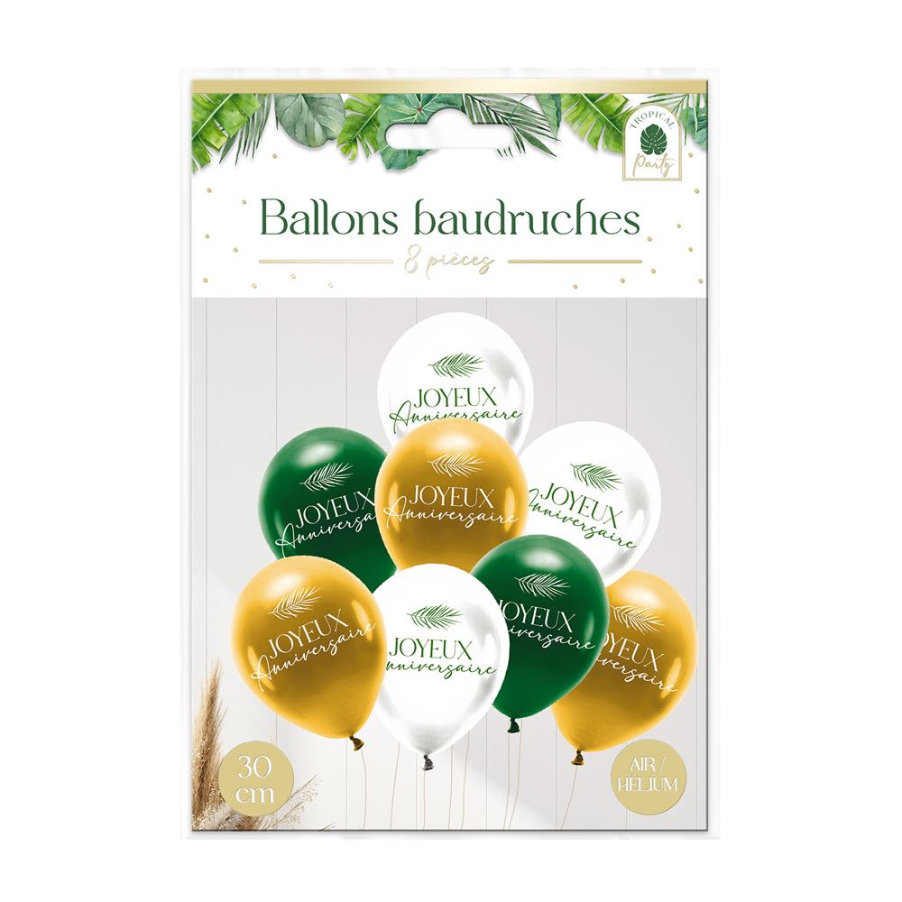 Sachet 8 ballons tropical party