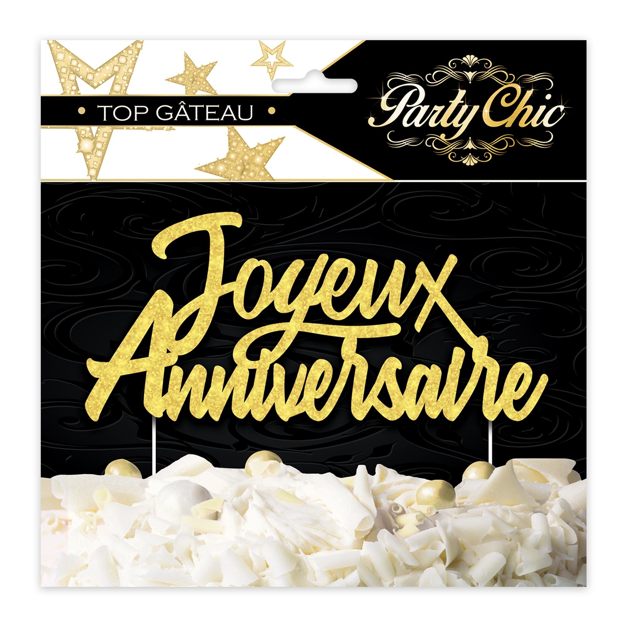 Top gateau party chic dore