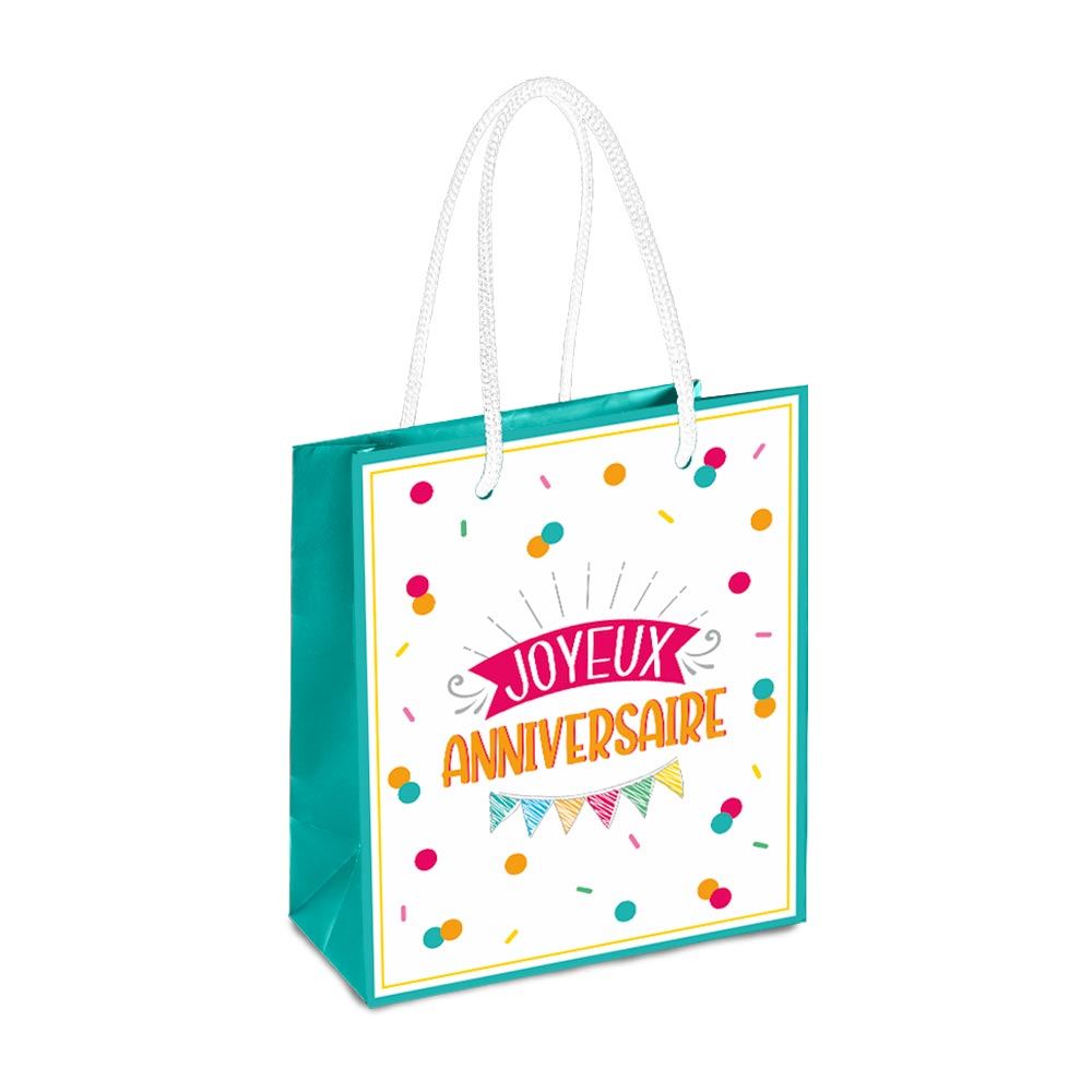 Pochette pm joyeux anniv fanions