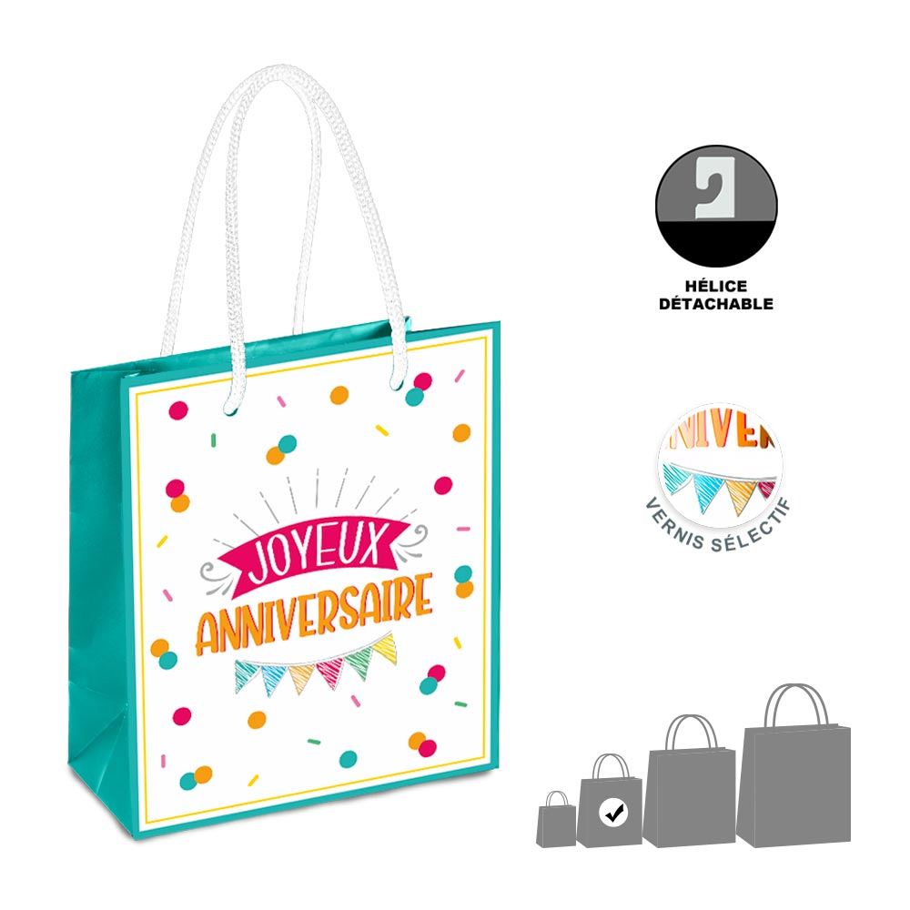 Pochette pm joyeux anniv fanions