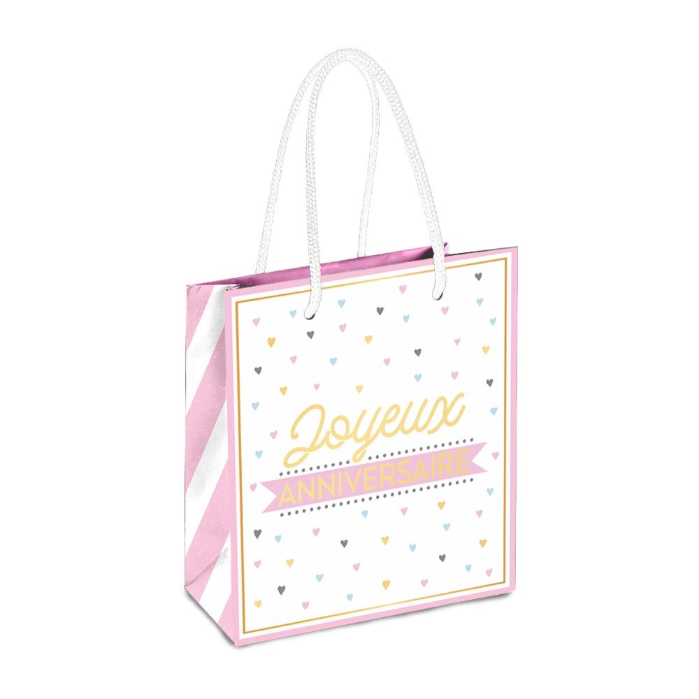 Pochette pm joyeux anniv coeurs/