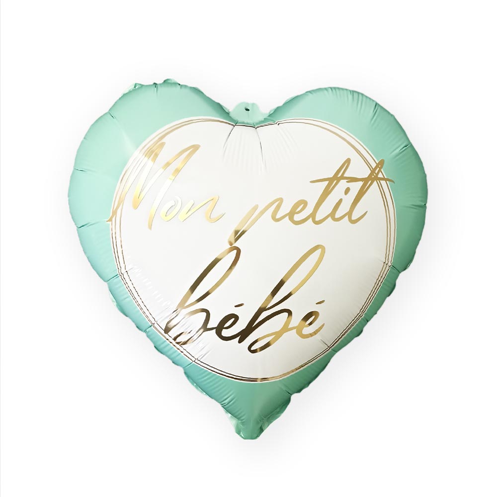 Ballon metal coeur baby shower garcon