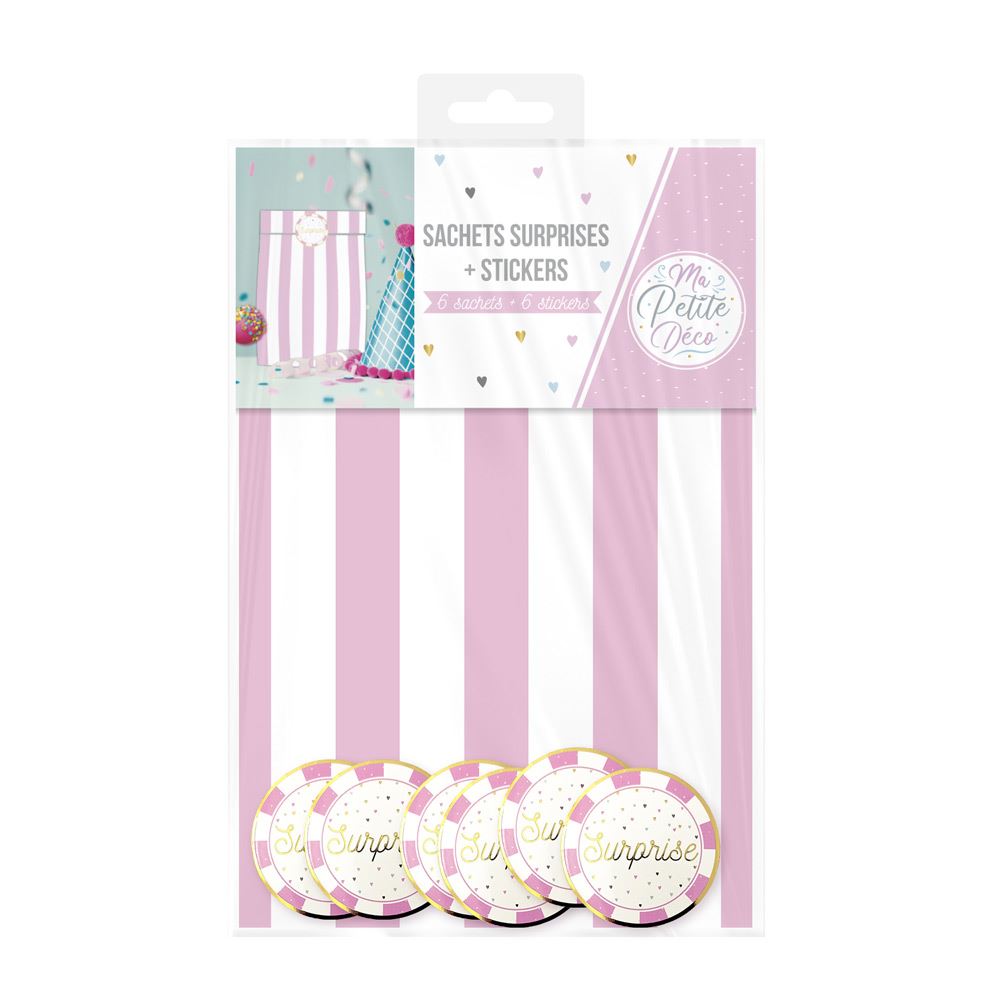 Sachet 6 sacs a surprise anniv fille