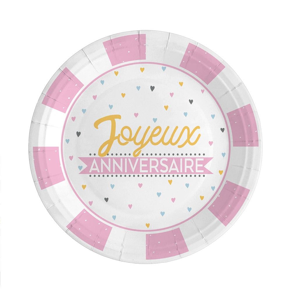 Pack 6 assiettes anniv fille/