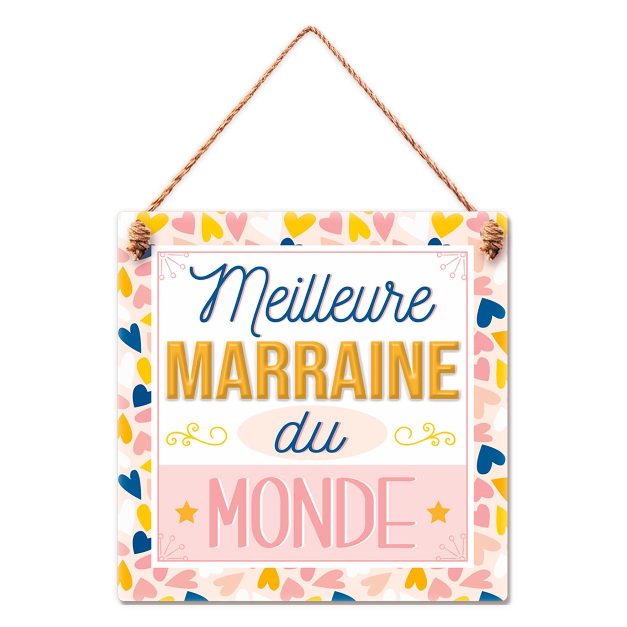 Plaque bois meilleure marraine/