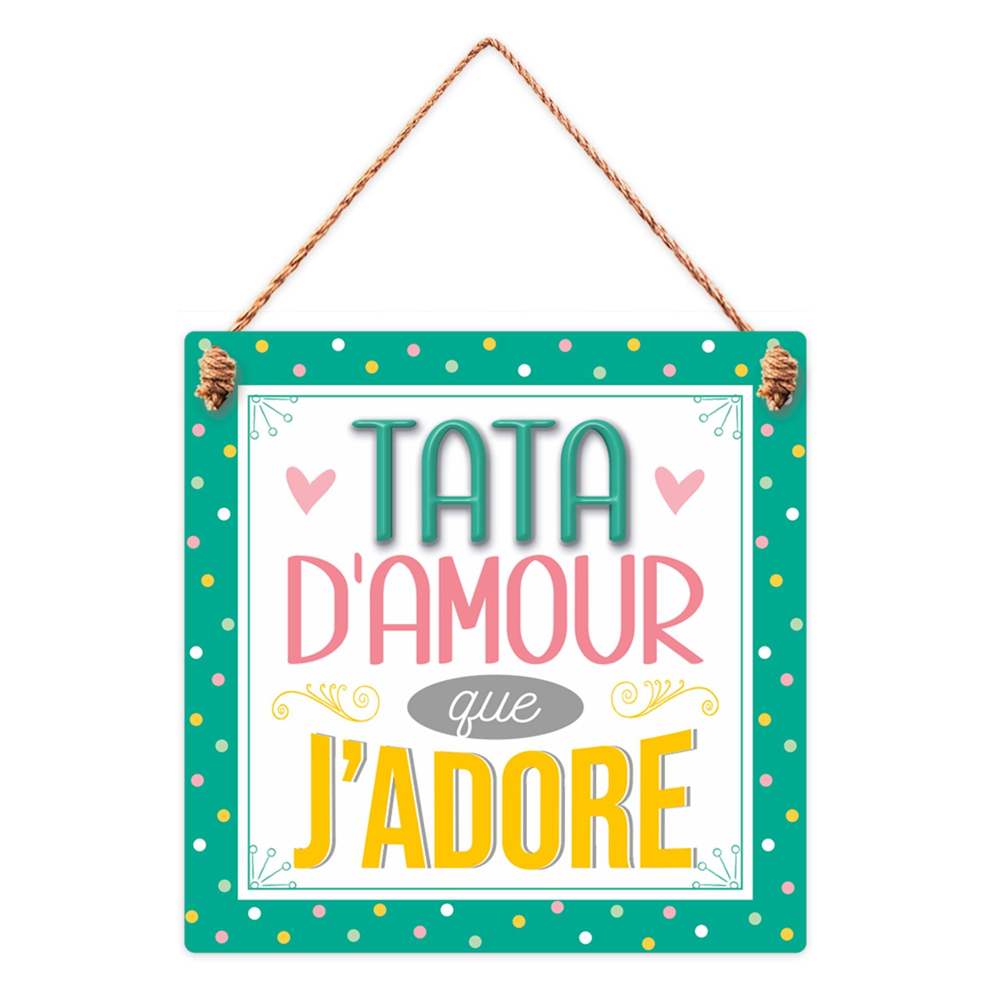 Plaque bois tata d amour