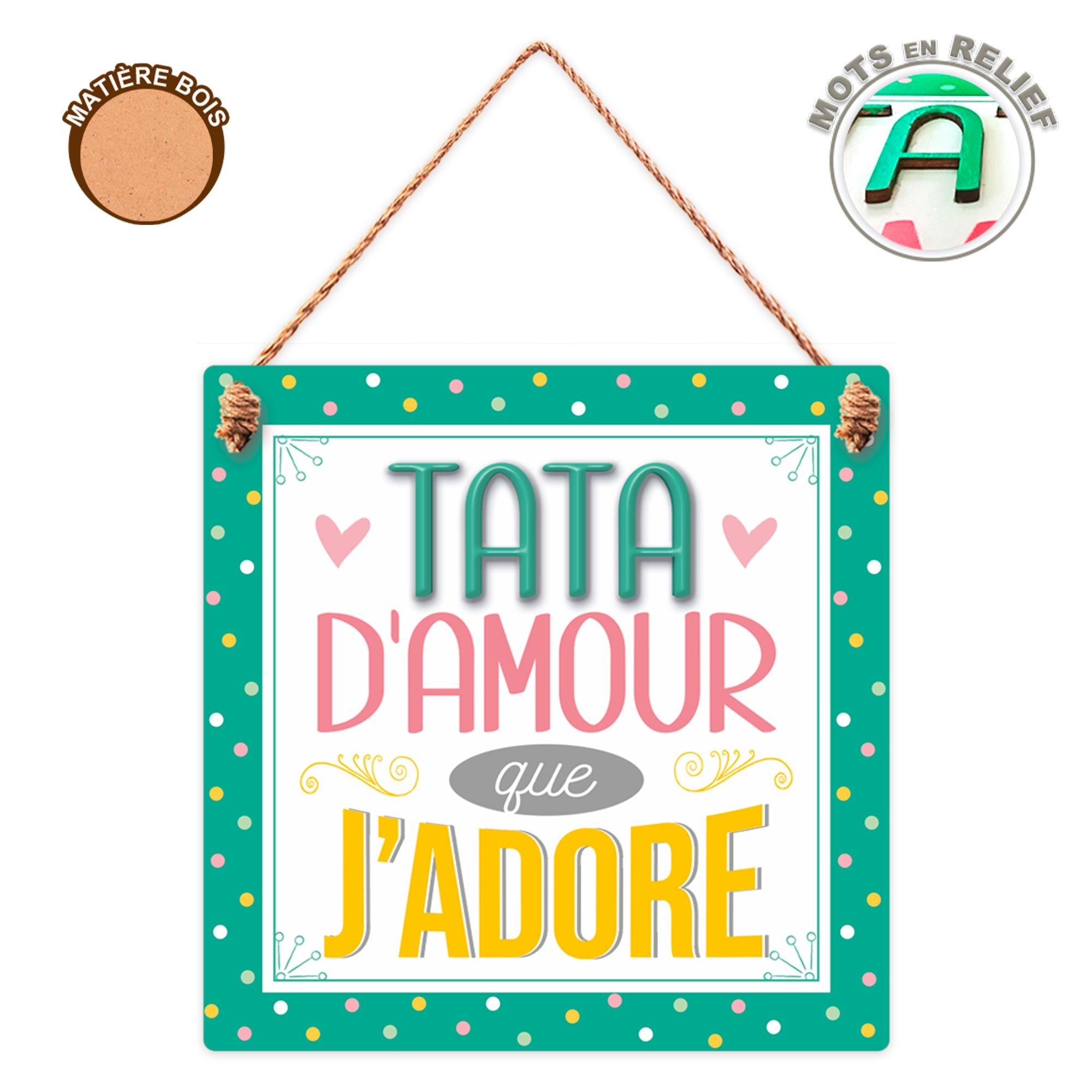 Plaque bois tata d amour