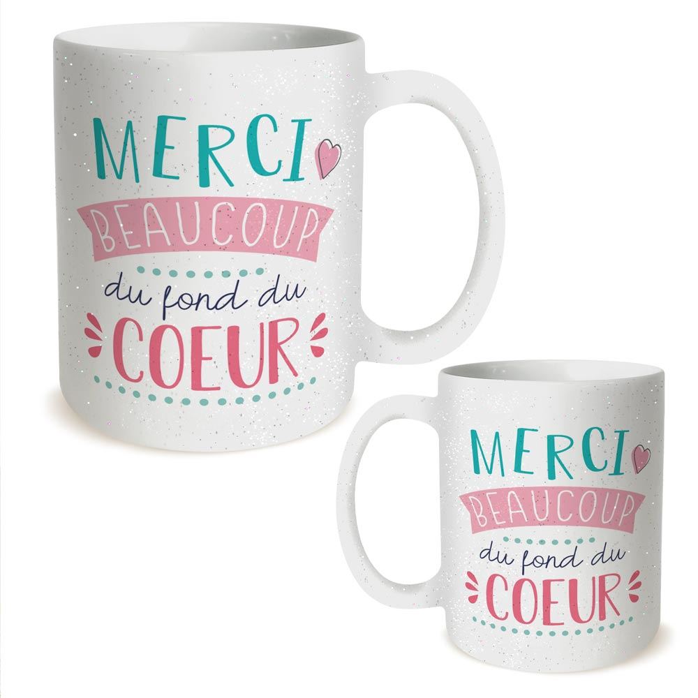 Mug a paillettes merci beaucoup
