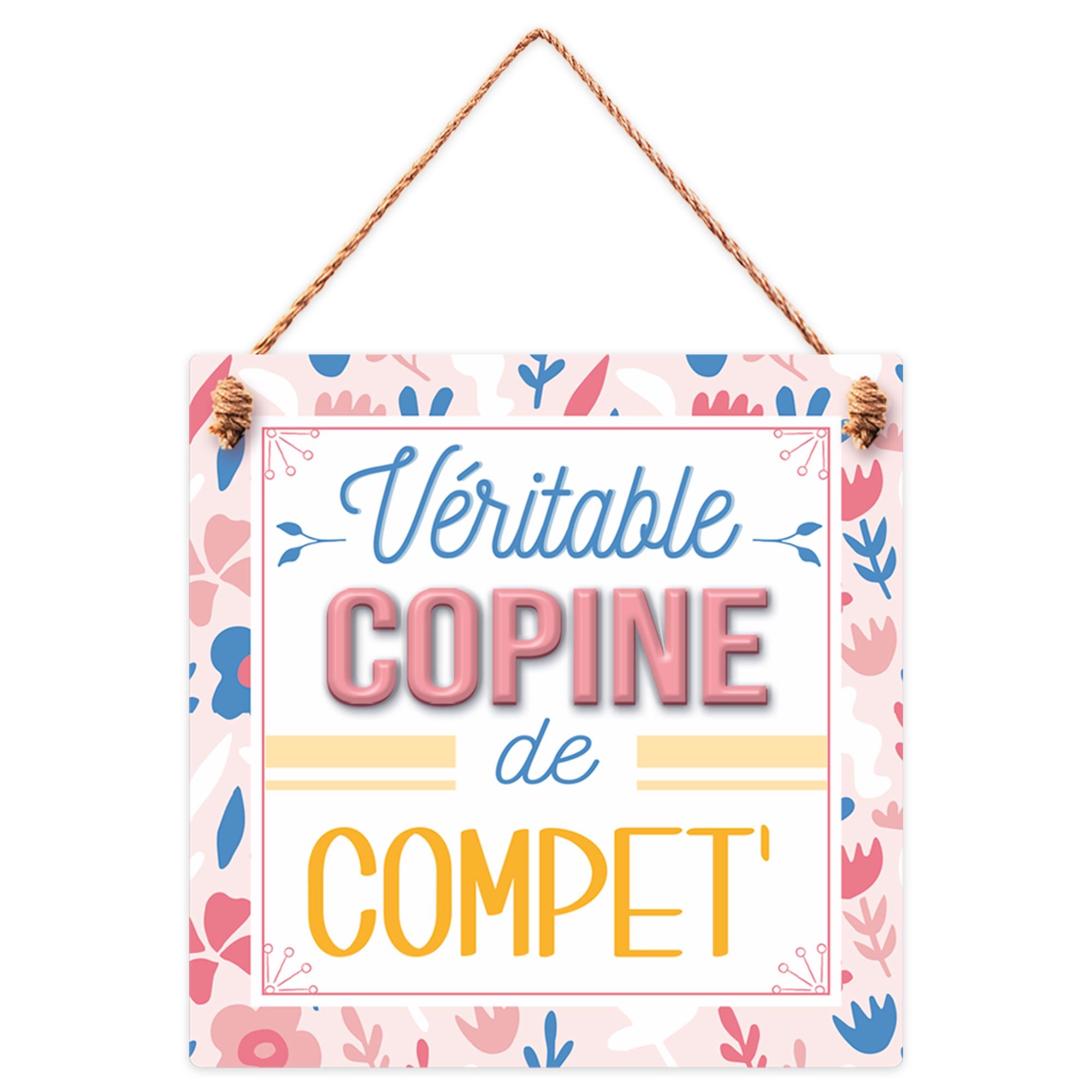 Plaque bois veritable copine