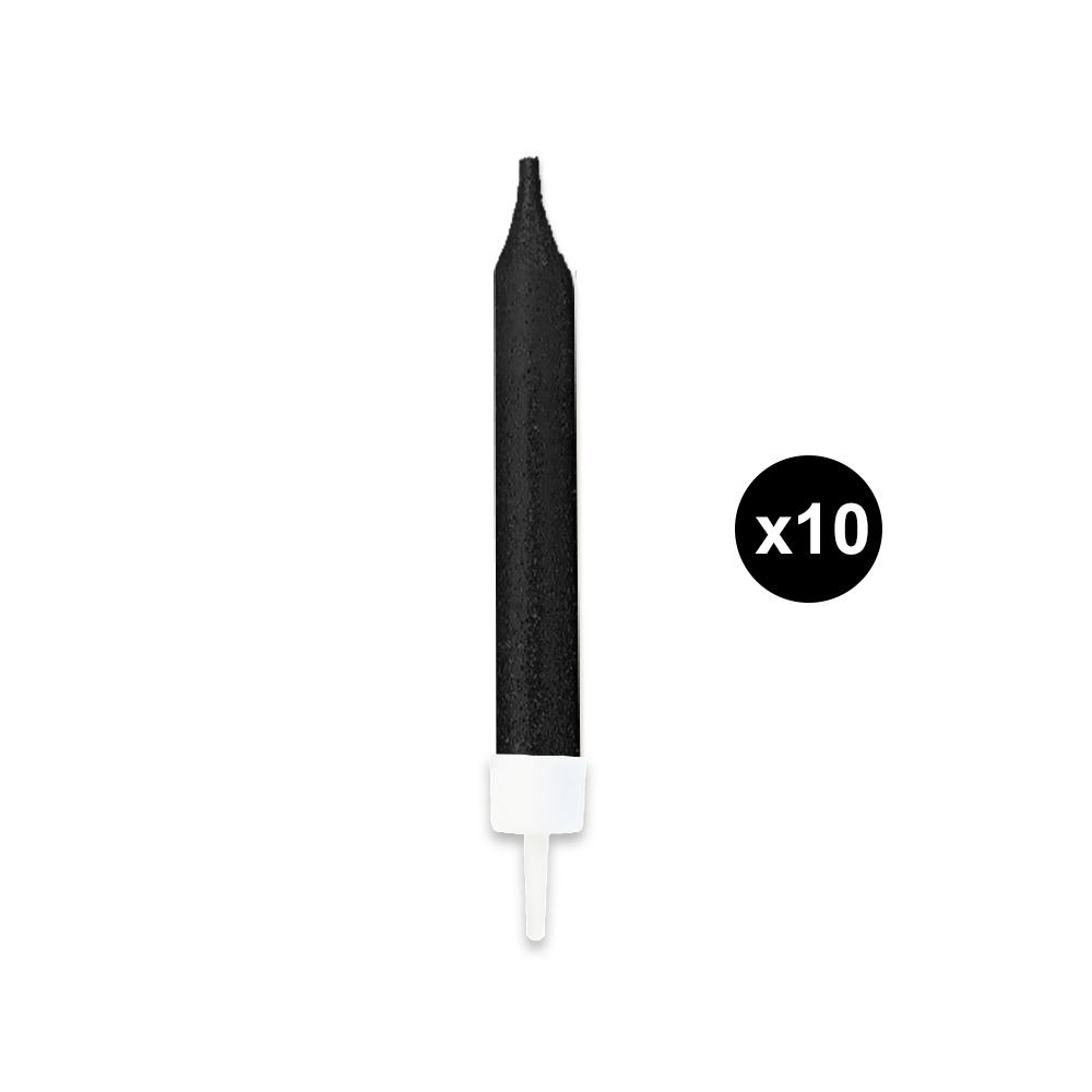 Pack 10 bougies noir