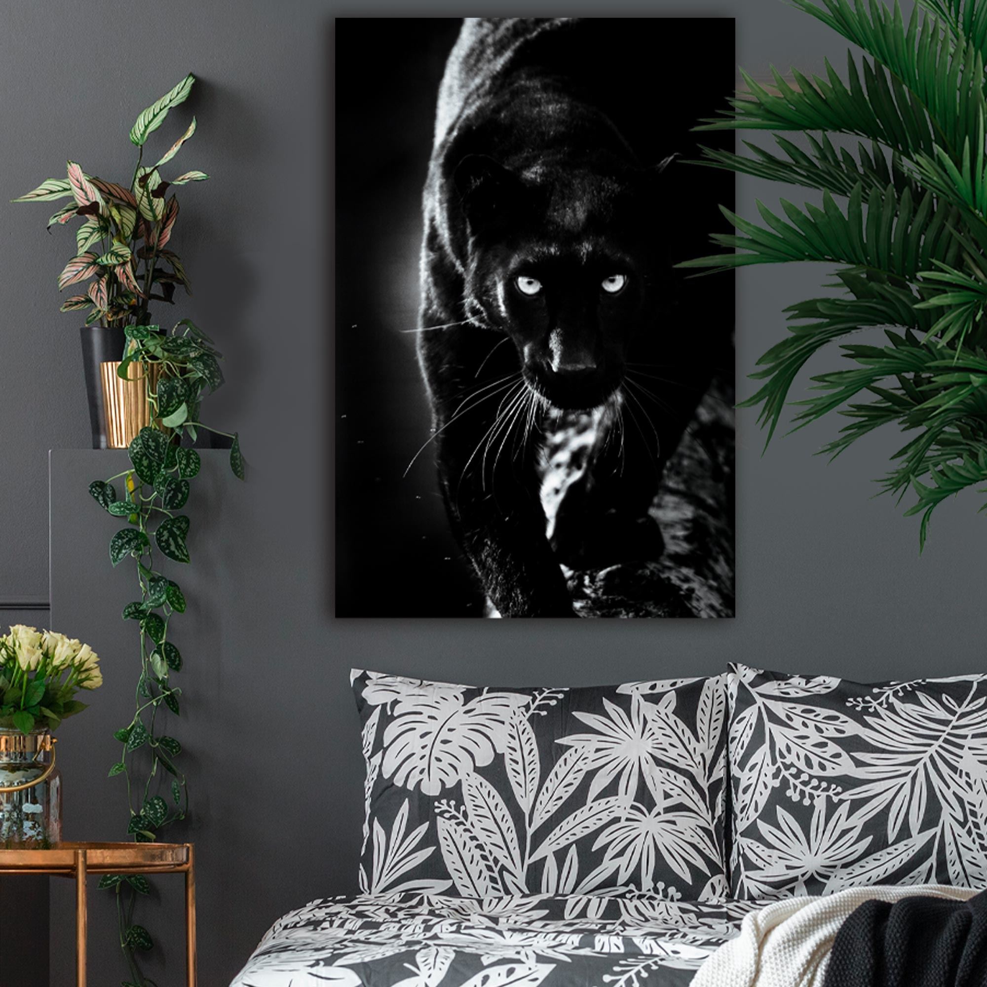 Toile panthere noire 80x120cms