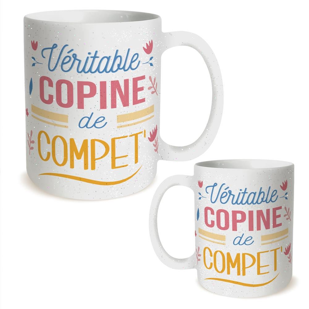 Mug a paillettes "veritable copine"
