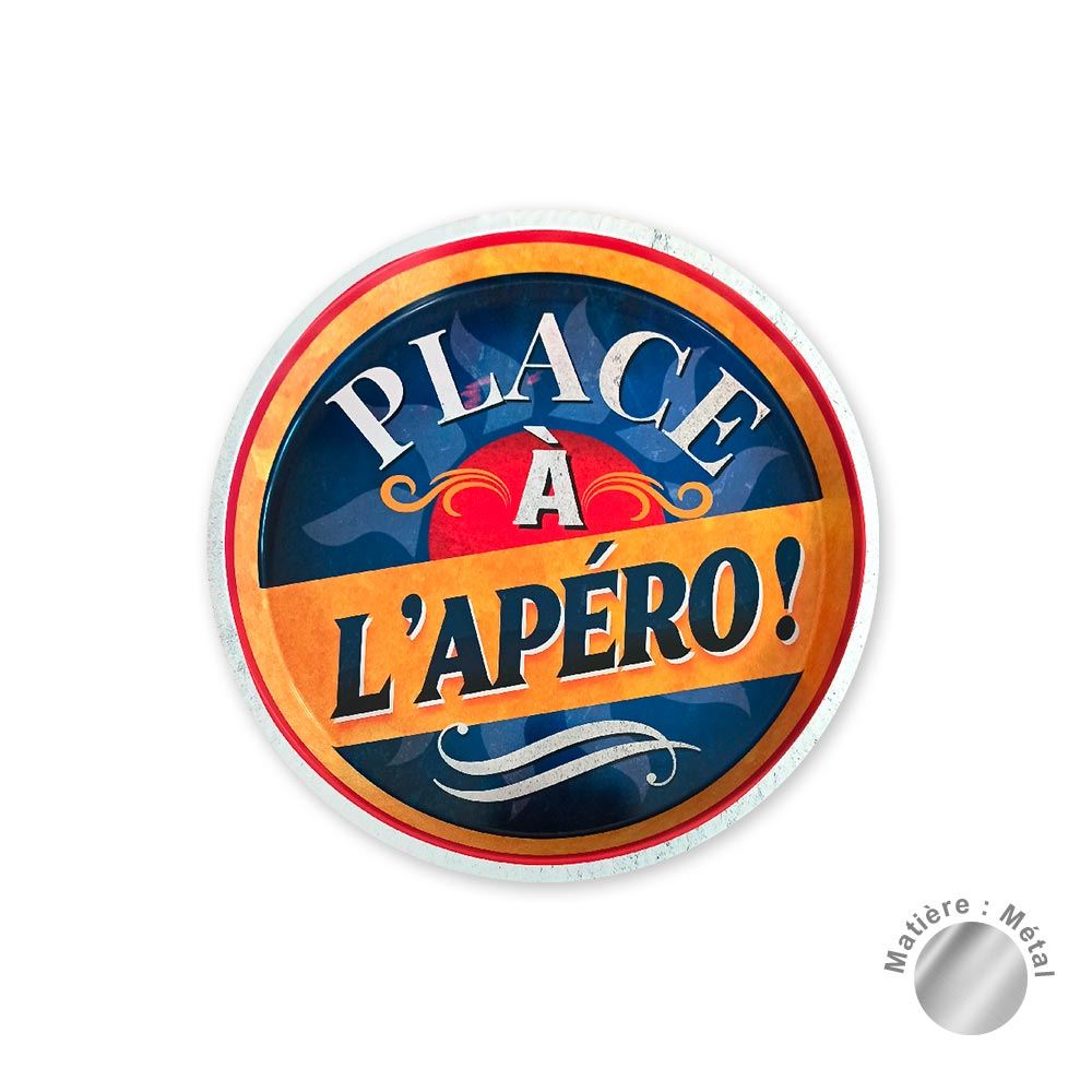 Plateau metal "place a l apero"