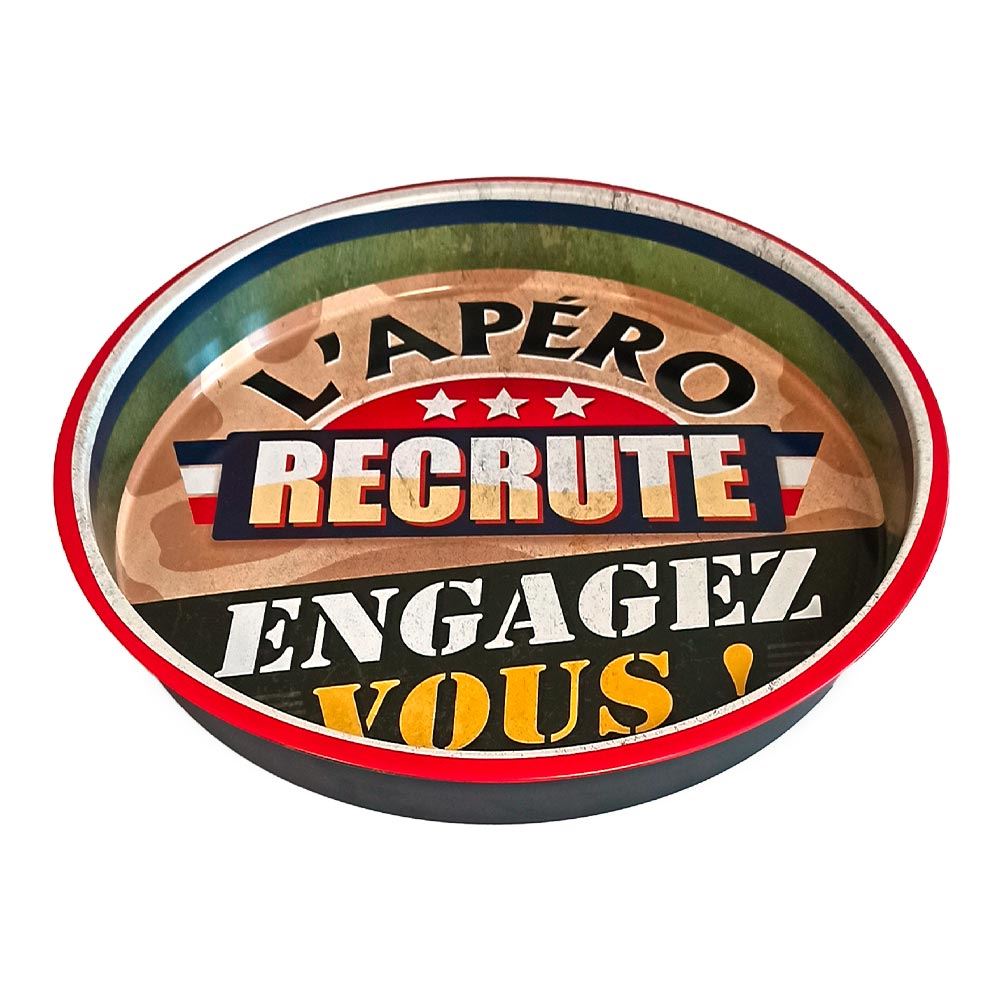 Plateau metal "l apero recrute..."