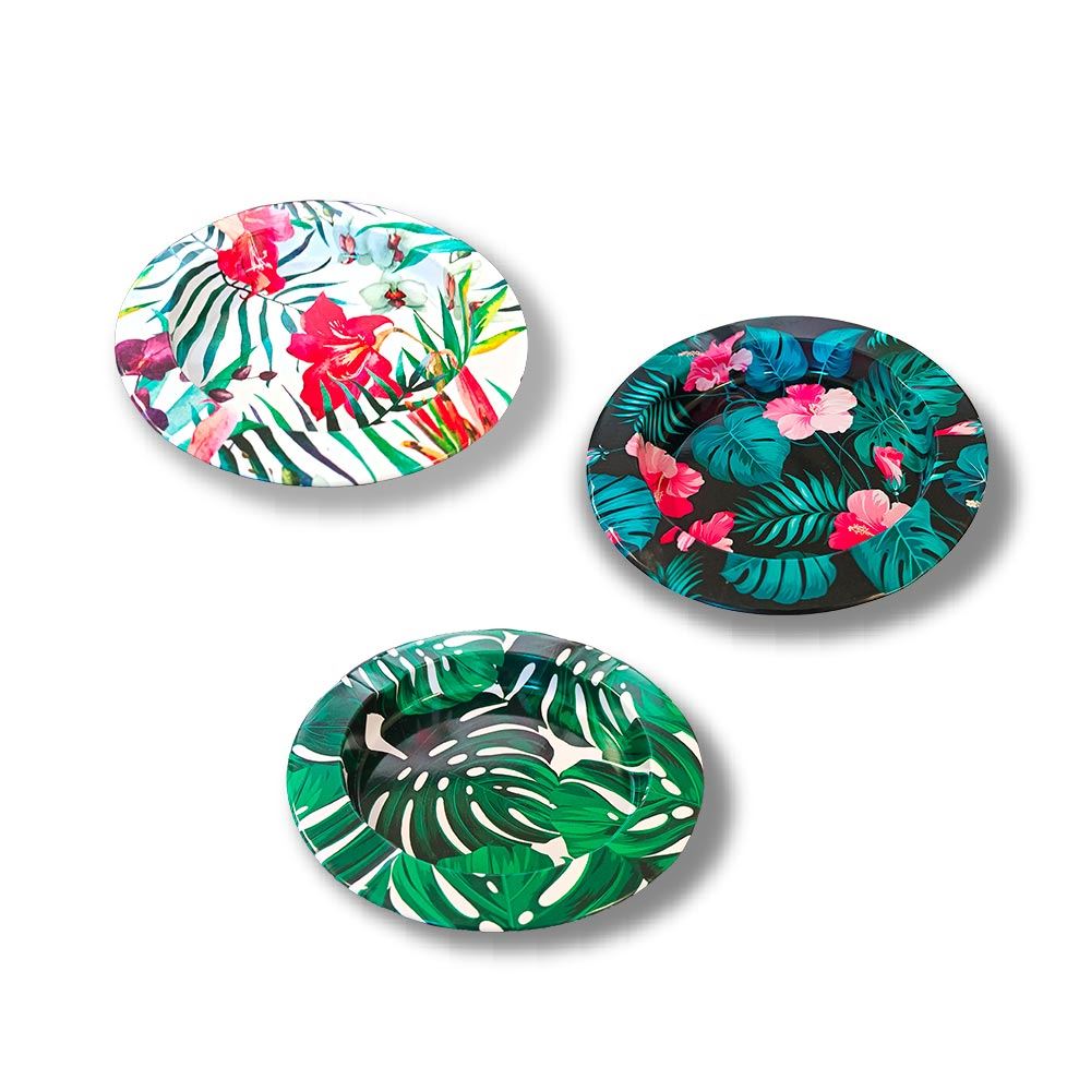 Cendrier metal plat deco 3mods /48pcs