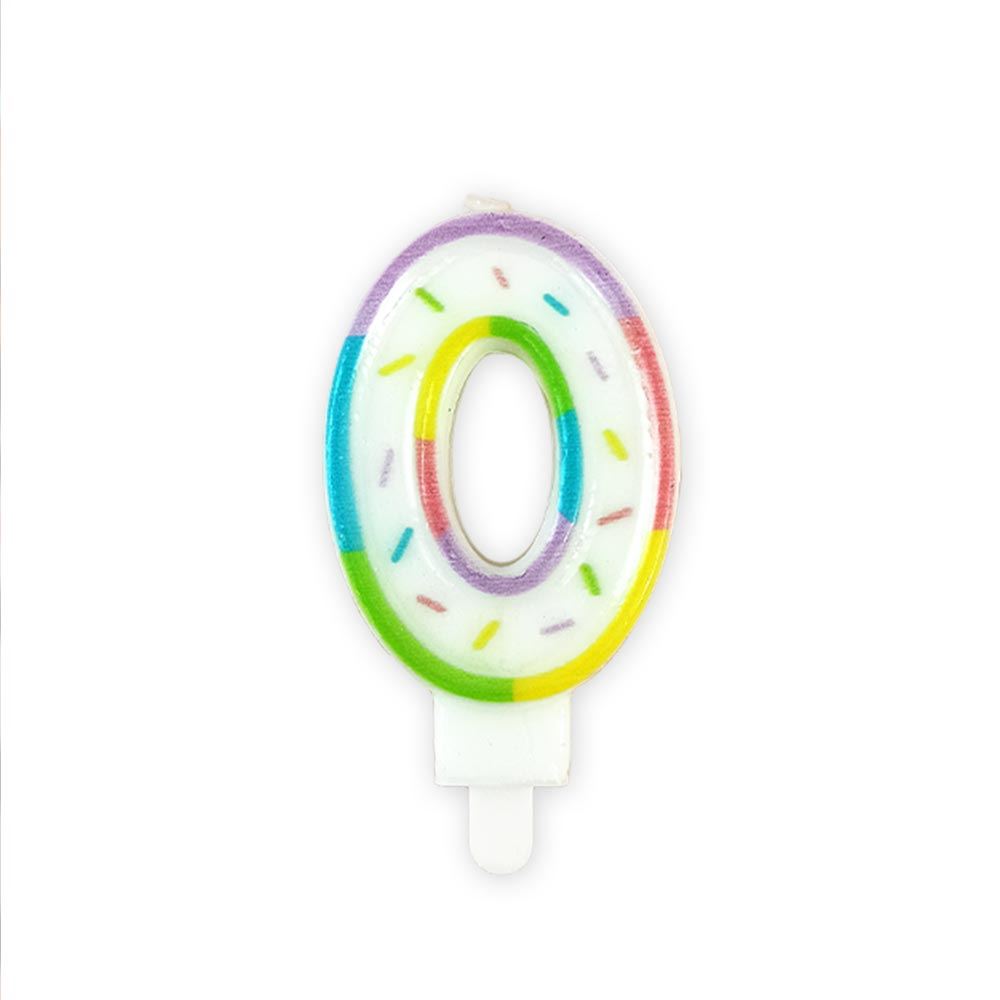 Bougie chiffre pastel  0