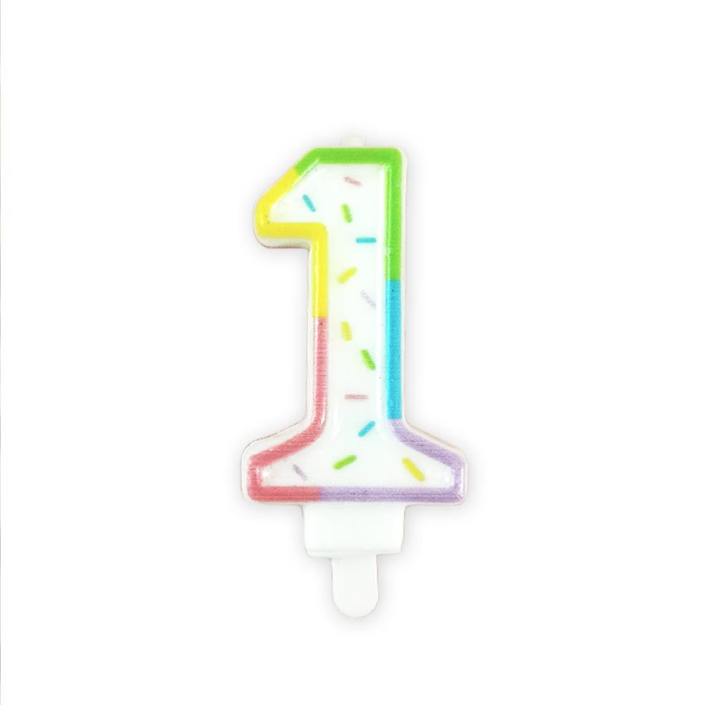 Bougie chiffre pastel 1