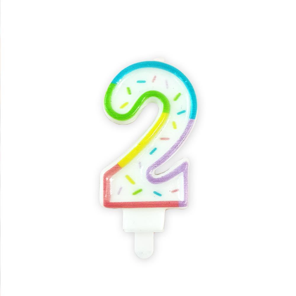 Bougie chiffre pastel 2/