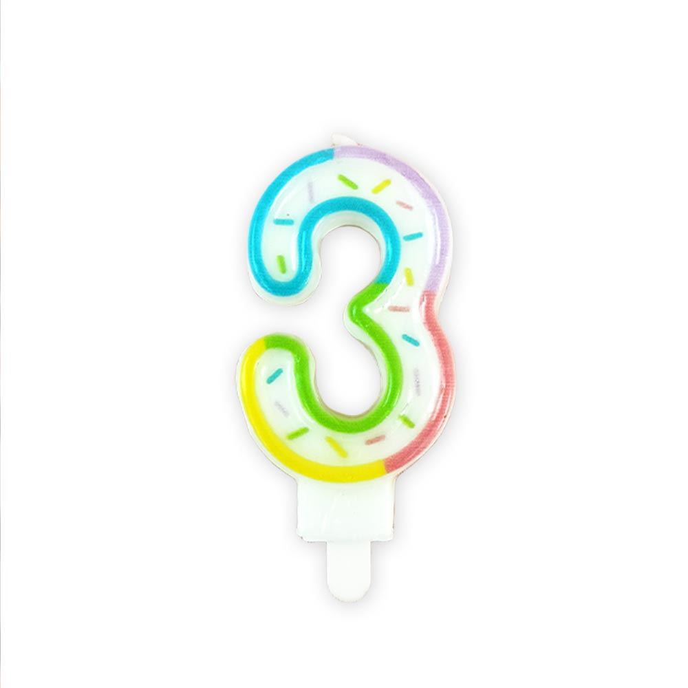 Bougie chiffre pastel 3