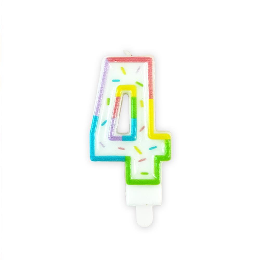 Bougie chiffre pastel 4