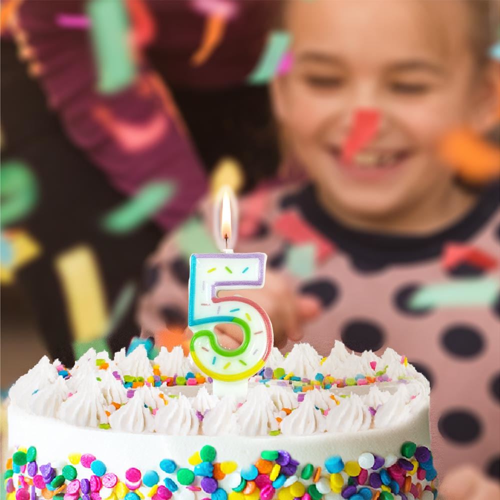 Bougie chiffre pastel 5