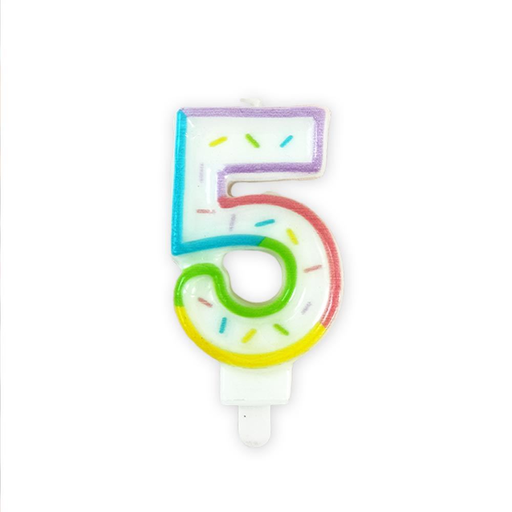 Bougie chiffre pastel 5