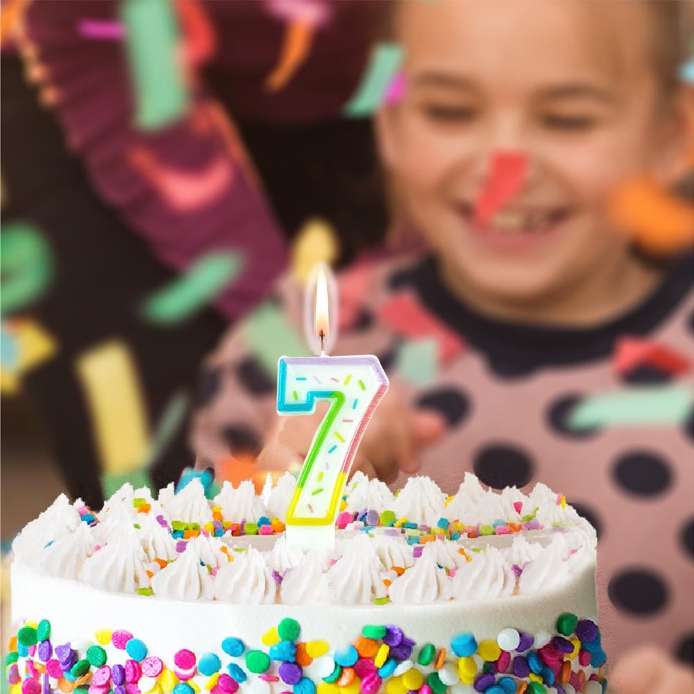 Bougie chiffre pastel 7