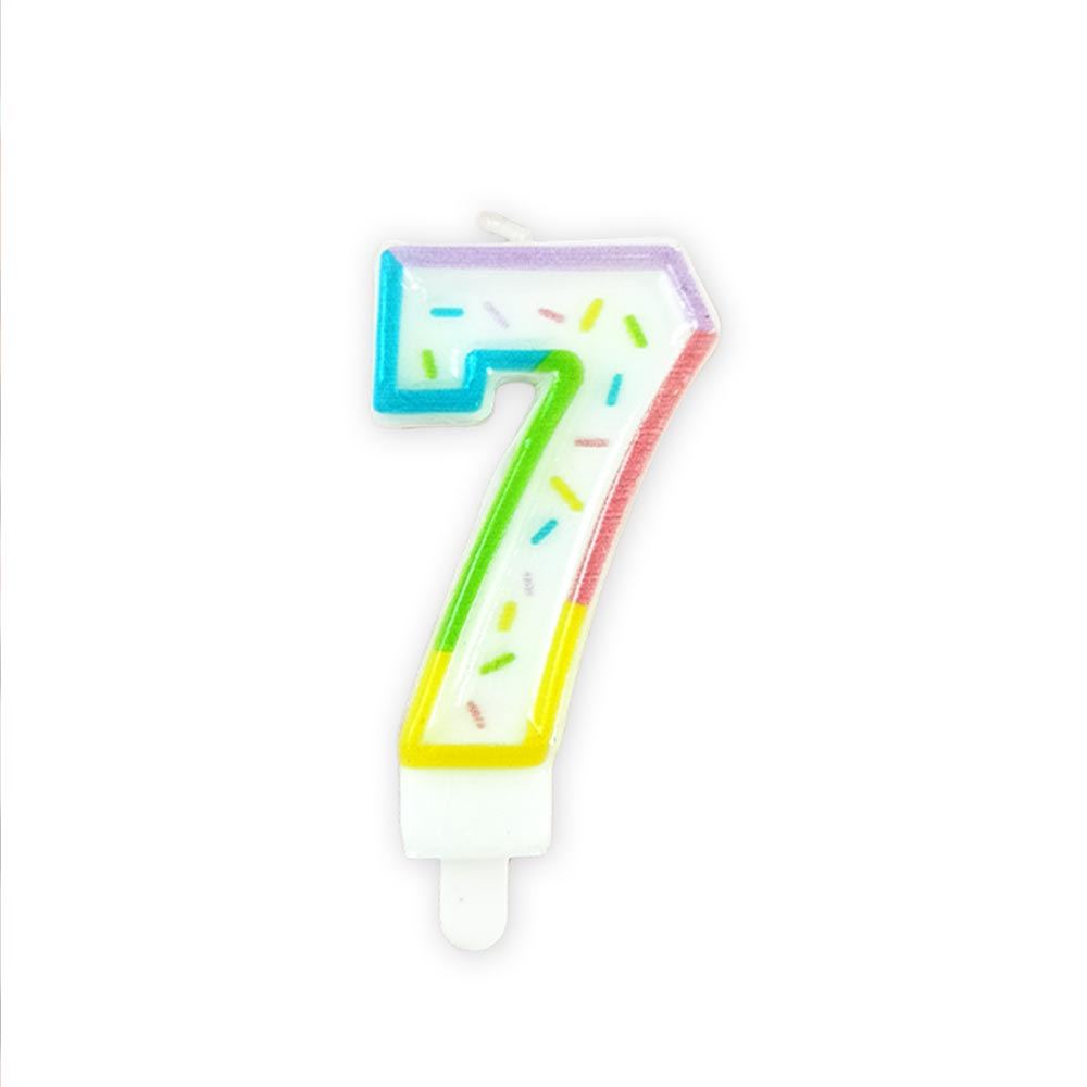 Bougie chiffre pastel 7