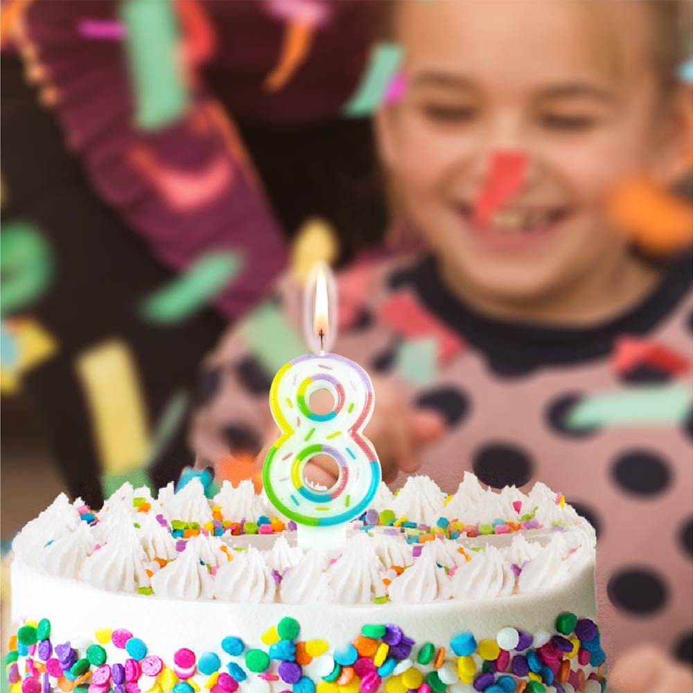 Bougie chiffre pastel 8
