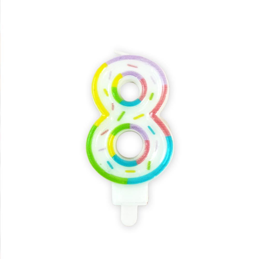Bougie chiffre pastel 8