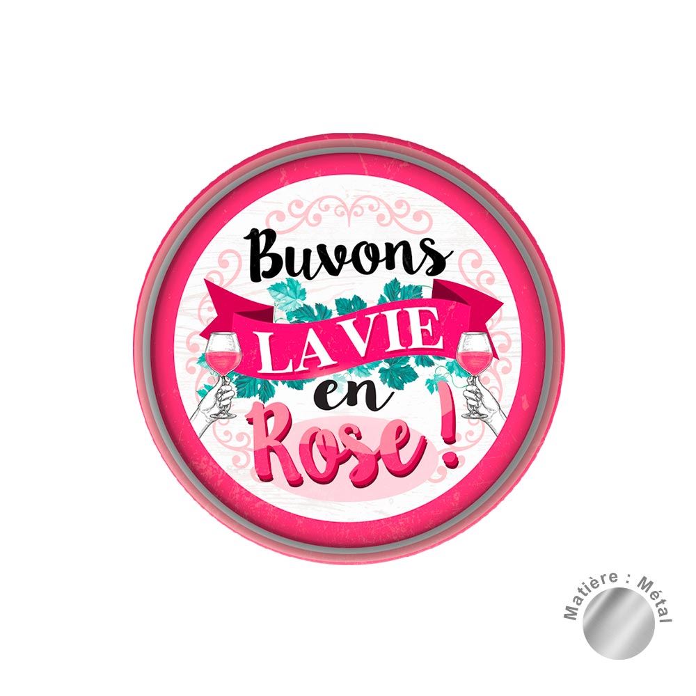 Plateau metal "la vie en rose"