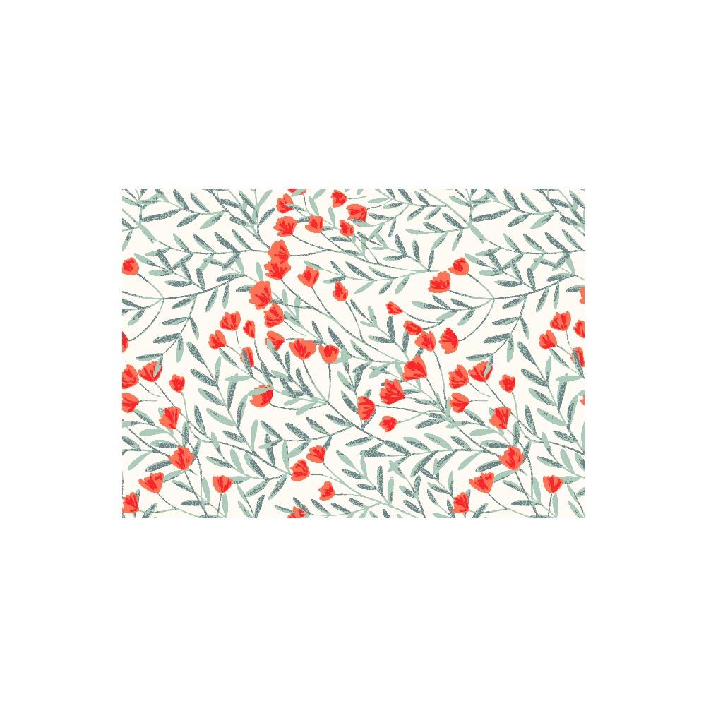 Adhesif fleurs rouges