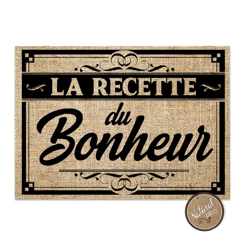Set de table "la recette du bonheur"