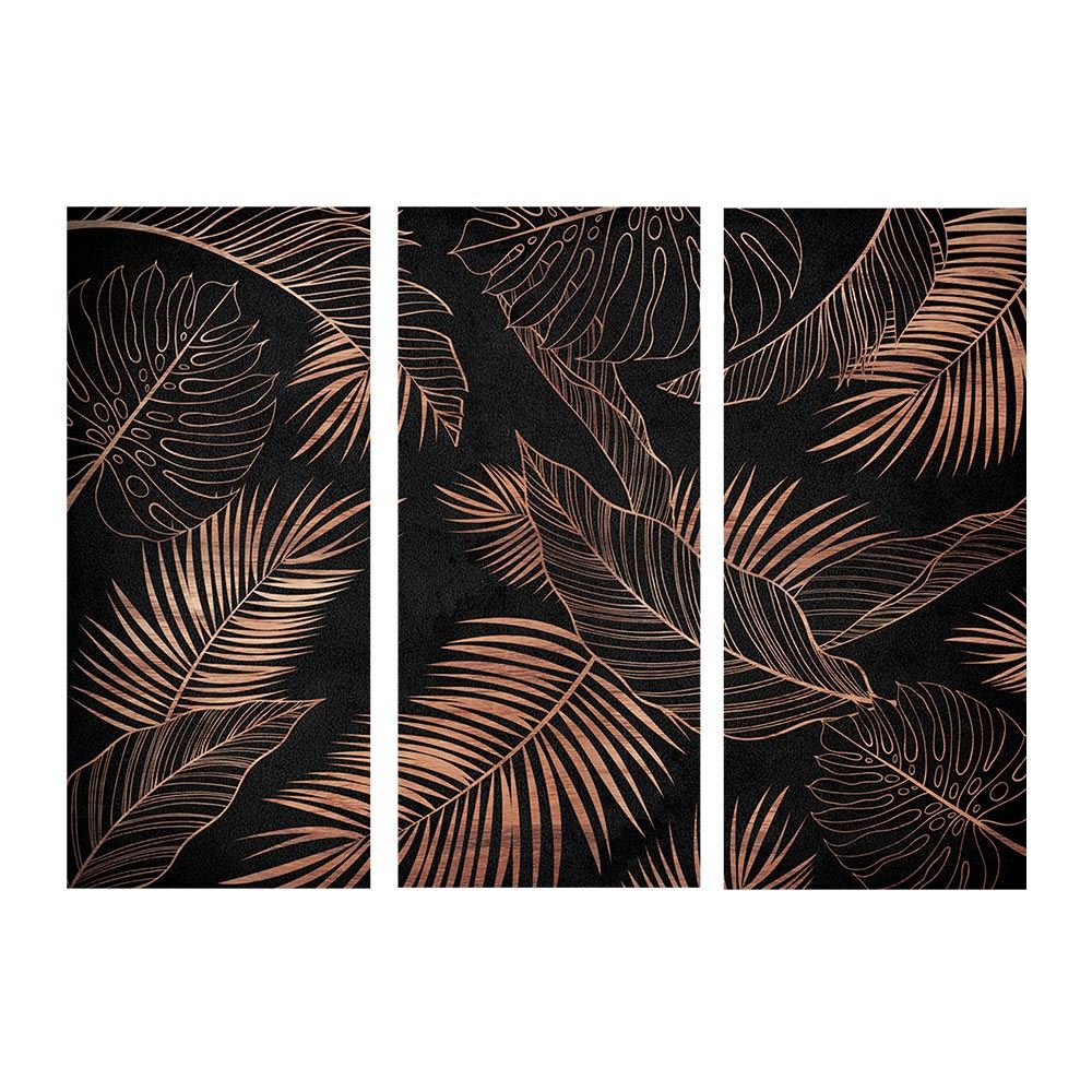 Toile triptyque black exotic 240x180 cm