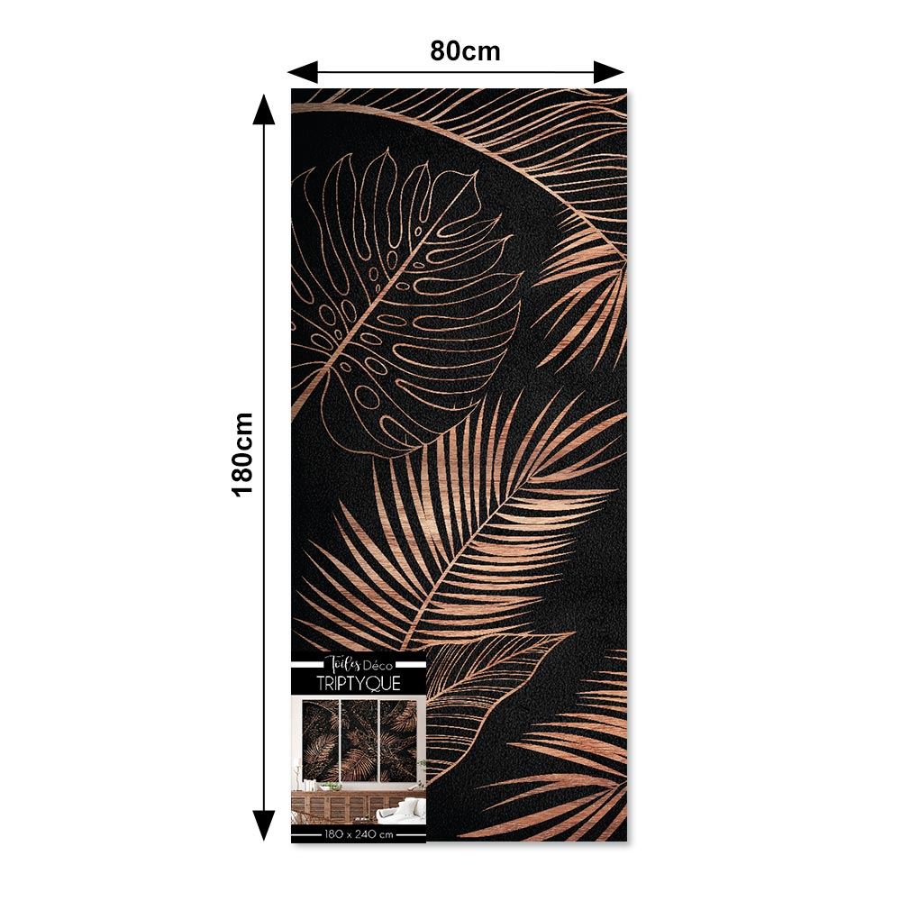 Toile triptyque black exotic 240x180 cm