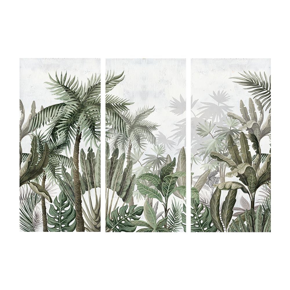 Toile triptyque retro jungle 240x180 cm