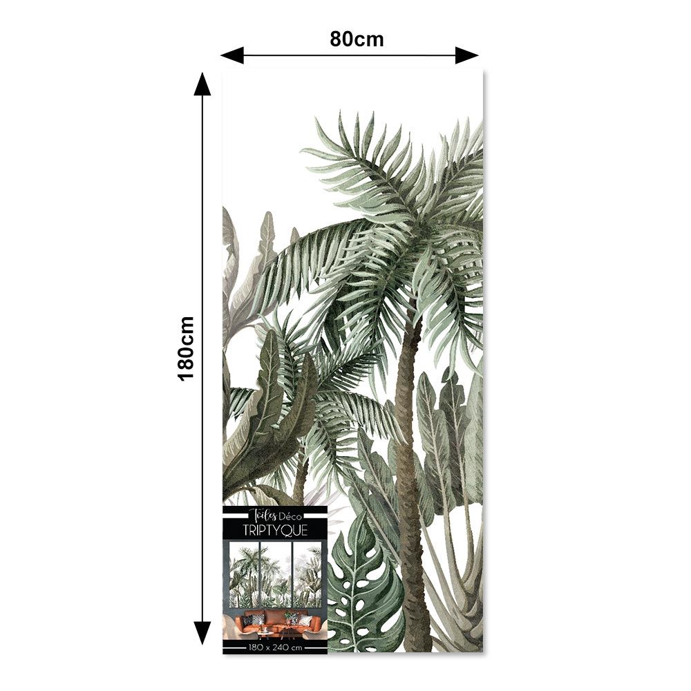 Toile triptyque retro jungle 240x180 cm