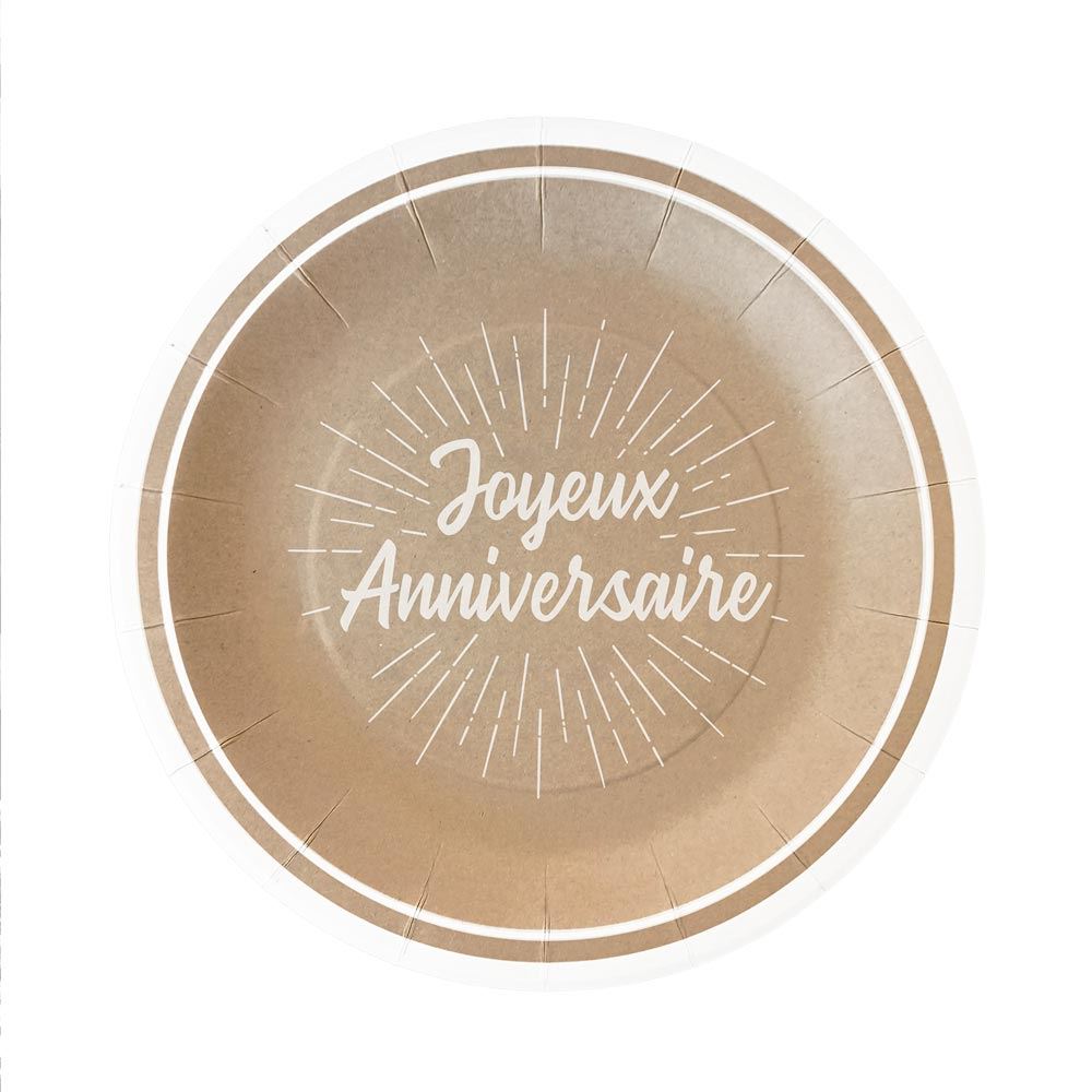 Pack 6 assiettes party kraft/